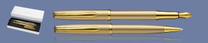 ZESTAW PIÓRO WIECZNE + DŁUGOPIS PELIKAN K/P36 JAZZ NOBLE ELEGANCE MONOCHROME GOLD | STALÓWKA M