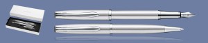ZESTAW PIÓRO WIECZNE + DŁUGOPIS PELIKAN K/P36 JAZZ NOBLE ELEGANCE MONOCHROME SILVER | STALÓWKA M