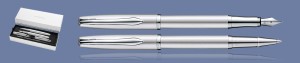 ZESTAW PIÓRO WIECZNE + PIÓRO KULKOWE PELIKAN K/P36 JAZZ NOBLE ELEGANCE MONOCHROME SILVER | STALÓWKA M