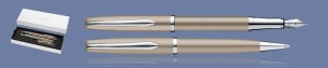 ZESTAW PIÓRO WIECZNE + DŁUGOPIS PELIKAN K/P36 JAZZ NOBLE ELEGANCE TAUPE | STALÓWKA M