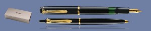 ZESTAW PIÓRO WIECZNE + DŁUGOPIS PELIKAN CLASSIC K/M200 CZARNE | STALÓWKA F