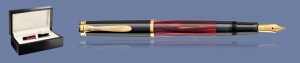 PIÓRO WIECZNE PELIKAN CLASSIC M200 MARMUROWA CZERWIEŃ + WOOD BOX BLACK | STALÓWKA EF