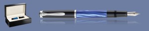 PIÓRO WIECZNE PELIKAN CLASSIC M205 MARMUROWY BŁĘKIT + WOOD BOX BLACK | STALÓWKA F