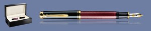 PIÓRO WIECZNE PELIKAN SOUVERAN M400 CZARNO-CZERWONE + WOOD BOX BLACK | STALÓWKA B