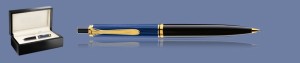 DŁUGOPIS PELIKAN SOUVERAN K400 CZARNO-NIEBIESKI + WOOD BOX BLACK