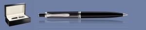 DŁUGOPIS PELIKAN SOUVERAN K405 CZARNO-SZARO-SREBRNY + WOOD BOX BLACK
