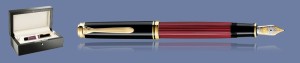 PIÓRO WIECZNE PELIKAN SOUVERAN M800 CZARNO-CZERWONE + WOOD BOX BLACK | STALÓWKA F