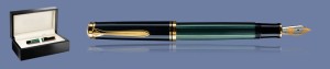PIÓRO WIECZNE PELIKAN SOUVERAN M800 CZARNO-ZIELONE + WOOD BOX BLACK | STALÓWKA EF