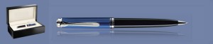 DŁUGOPIS PELIKAN SOUVERAN K805 CZARNO-NIEBIESKO-SREBRNY + WOOD BOX BLACK