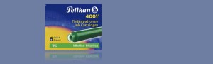 NABOJE ATRAMENTOWE PELIKAN 4001 KRÓTKIE TP/6 CIEMNO-ZIELONE